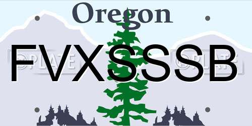 FVXSSSB Oregon License Plate