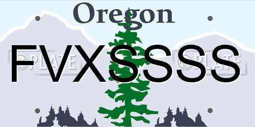 FVXSSSS Oregon License Plate