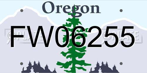 FW06255 Oregon License Plate