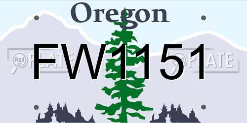 FW1151 Oregon License Plate