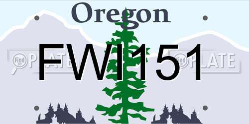 FWI151 Oregon License Plate