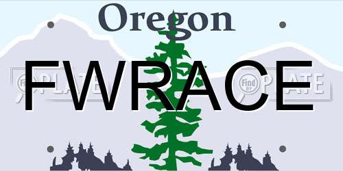 FWRACE Oregon License Plate