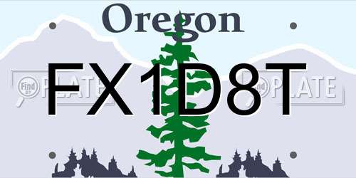 FX1D8T Oregon License Plate
