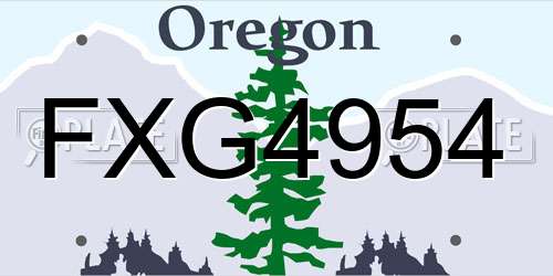 FXG4954 Oregon License Plate