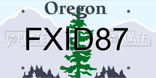 FXID87 Oregon License Plate