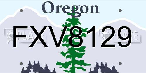 FXV8129 Oregon License Plate
