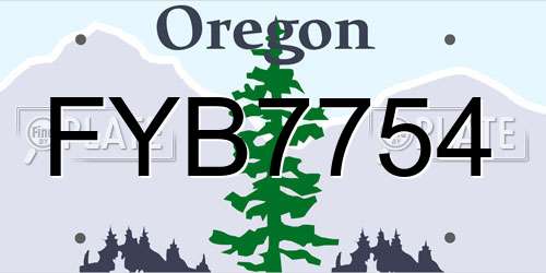 FYB7754 Oregon License Plate