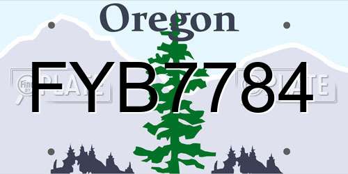 FYB7784 Oregon License Plate