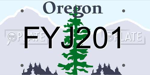 FYJ201 Oregon License Plate