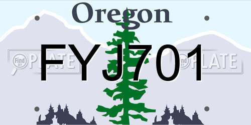 FYJ701 Oregon License Plate