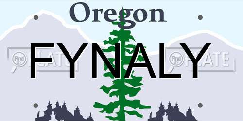 FYNALY Oregon License Plate