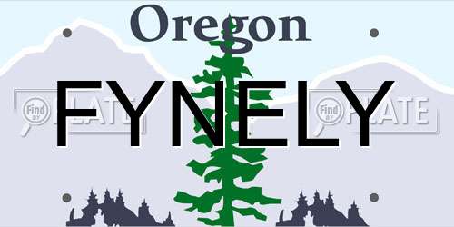 FYNELY Oregon License Plate