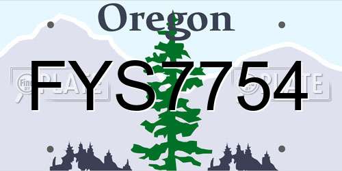 FYS7754 Oregon License Plate