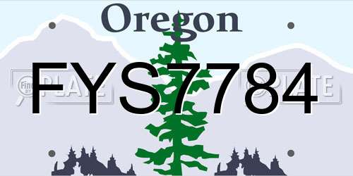 FYS7784 Oregon License Plate
