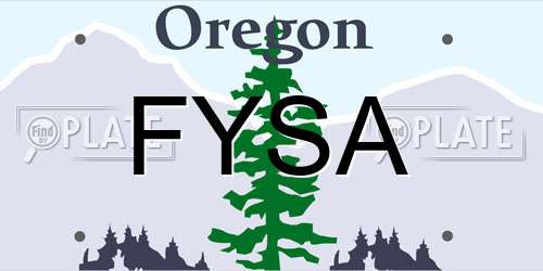 FYSA Oregon License Plate