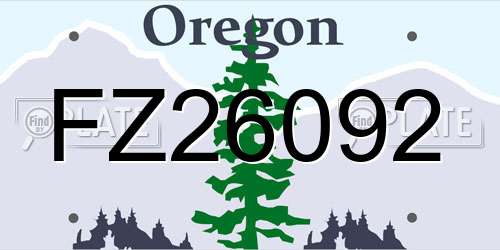 FZ26092 Oregon License Plate