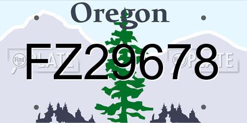 FZ29678 Oregon License Plate