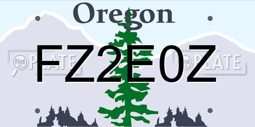 FZ2E0Z Oregon License Plate
