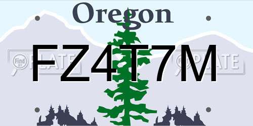 FZ4T7M Oregon License Plate