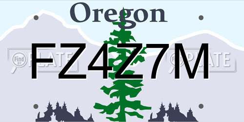 FZ4Z7M Oregon License Plate