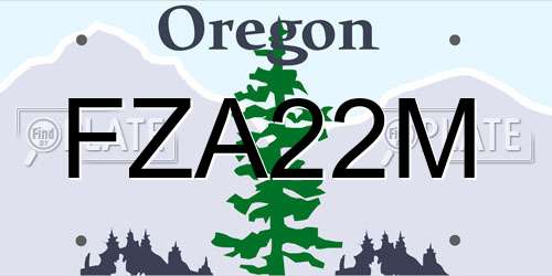 FZA22M Oregon License Plate