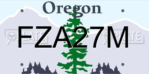 FZA27M Oregon License Plate