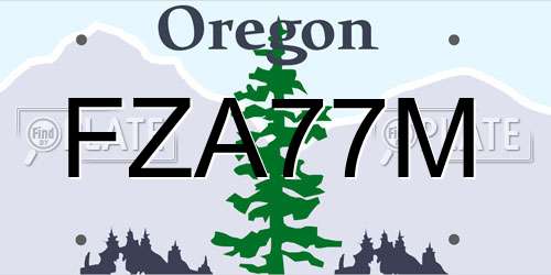 FZA77M Oregon License Plate