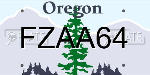 FZAA64 Oregon License Plate