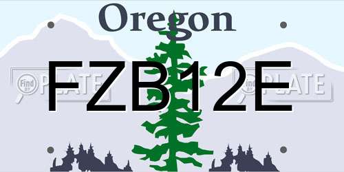 FZB12E Oregon License Plate