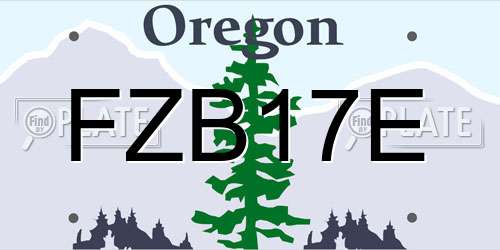 FZB17E Oregon License Plate