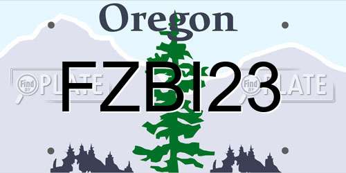 FZBI23 Oregon License Plate