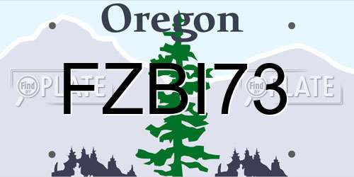 FZBI73 Oregon License Plate