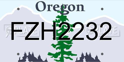 FZH2232 Oregon License Plate