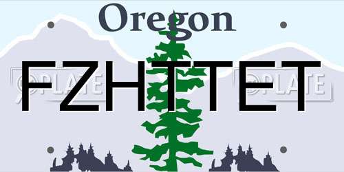 FZHTTET Oregon License Plate