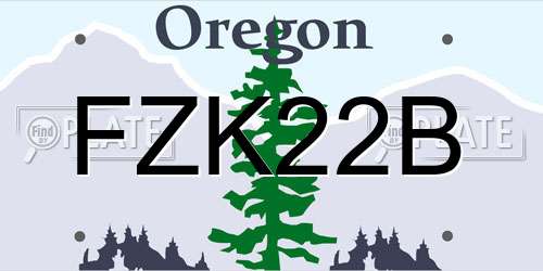 FZK22B Oregon License Plate