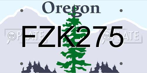 FZK275 Oregon License Plate