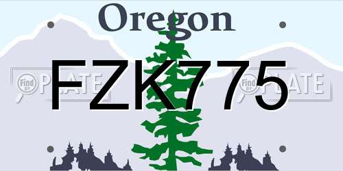 FZK775 Oregon License Plate