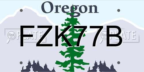 FZK77B Oregon License Plate