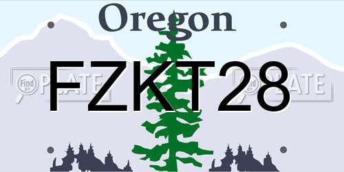 FZKT28 Oregon License Plate