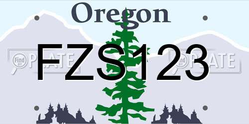 FZS123 Oregon License Plate