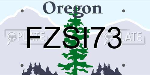 FZSI73 Oregon License Plate
