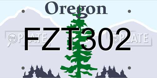 FZT302 Oregon License Plate