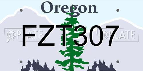 FZT307 Oregon License Plate