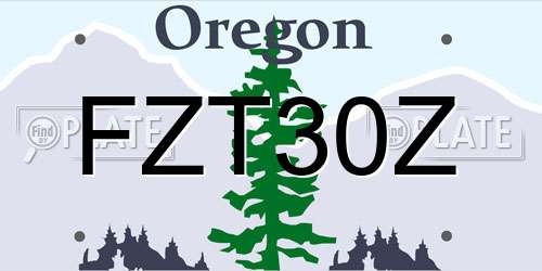 FZT30Z Oregon License Plate
