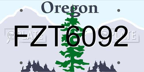 FZT6092 Oregon License Plate