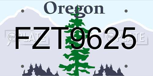 FZT9625 Oregon License Plate
