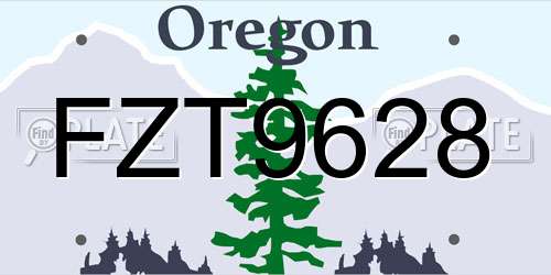 FZT9628 Oregon License Plate