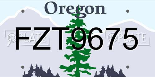 FZT9675 Oregon License Plate
