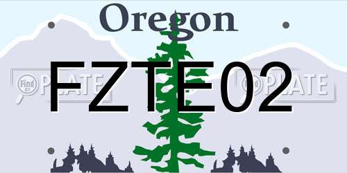 FZTE02 Oregon License Plate