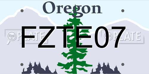 FZTE07 Oregon License Plate